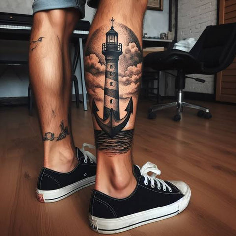 Lighthouse Anchor Tattoo