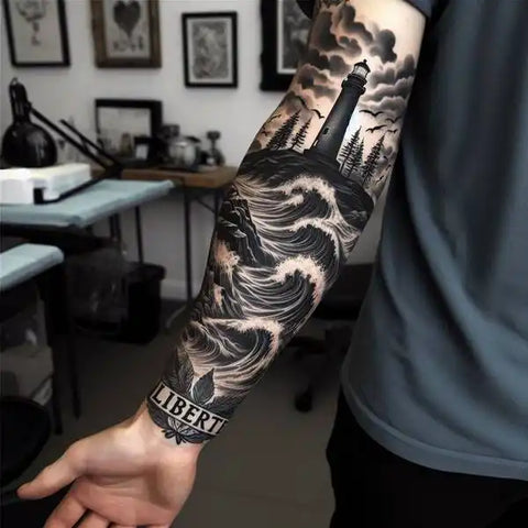 Lighthouse Sleeve Tattoo 1