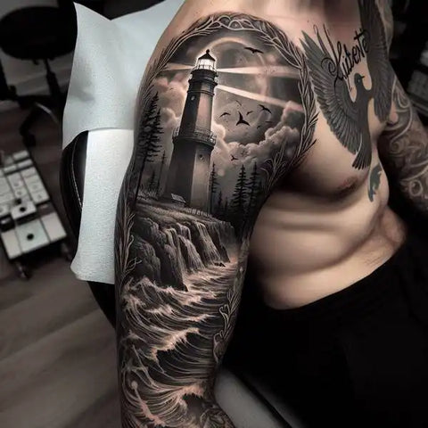 Lighthouse Sleeve Tattoo 2