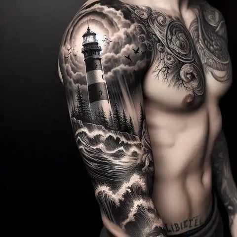 Lighthouse Sleeve Tattoo 3