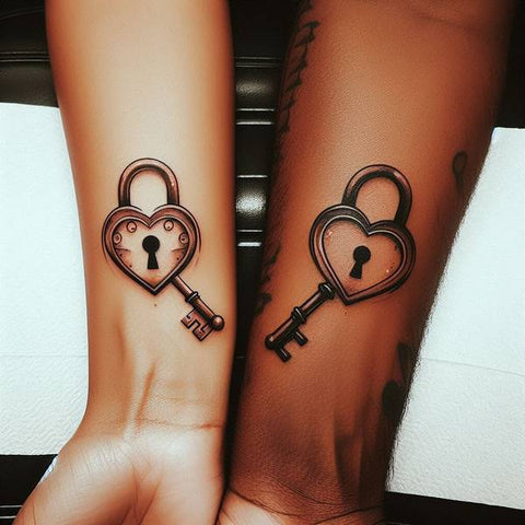 Lock and Key Couple Tattoo