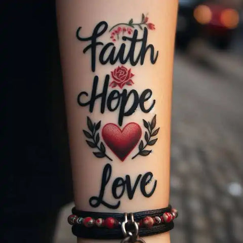 Love Hope Faith tattoo 1