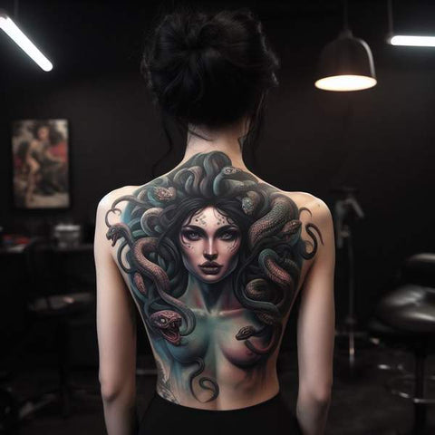 Medusa Back Tattoo