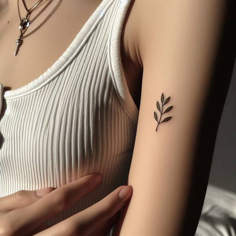 Minimalist Olive Branch Tattoo 1