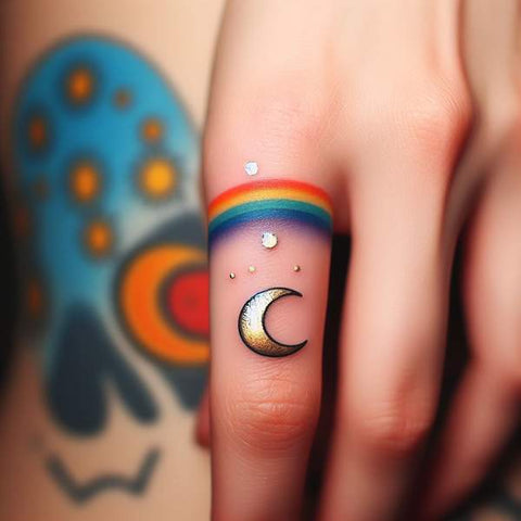 Moon Finger Tattoo