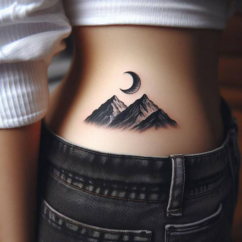 Moon and Mountain Tattoo 2