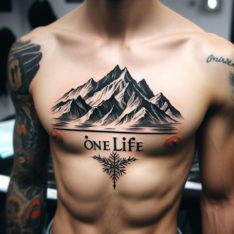 Mountain Chest Tattoo