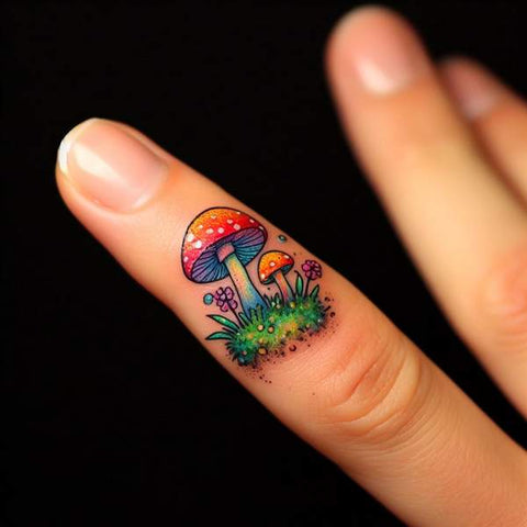 Mushroom Finger Tattoo 1