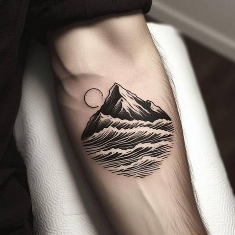 Ocean and Mountain Tattoo