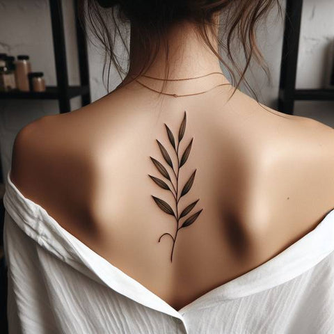 Olive Branch Back Tattoo 1