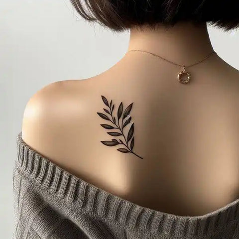 Olive Branch Back Tattoo 2