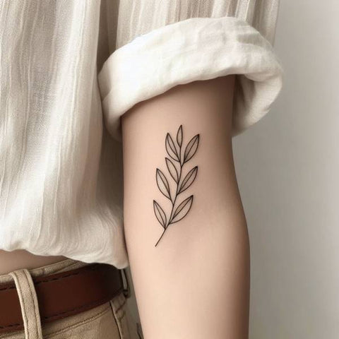 Olive Branch Fine Line Tattoo 1