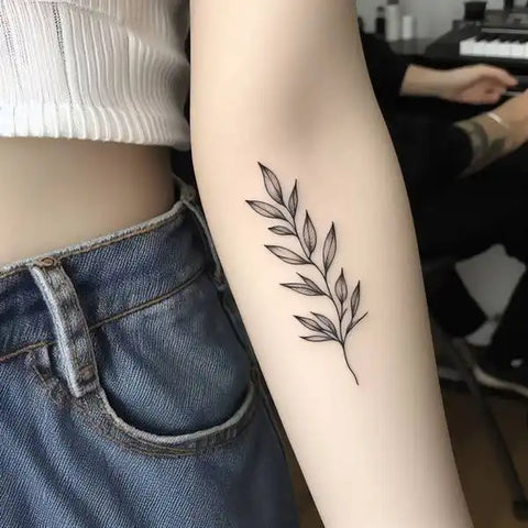 Olive Branch Fine Line Tattoo 2
