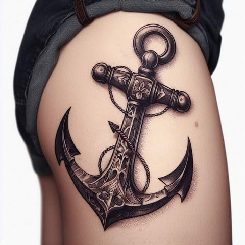 Outer Thigh Tattoo