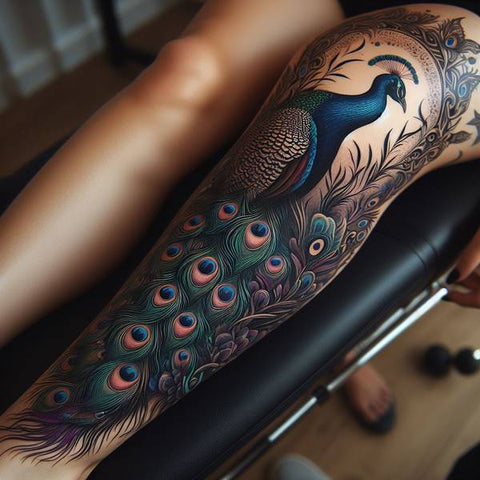 Peacock Leg Tattoo 1