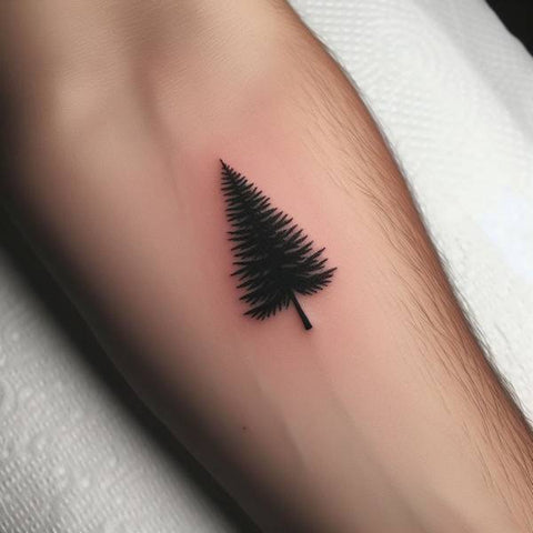 Pine Tree Silhouette Tattoo 1