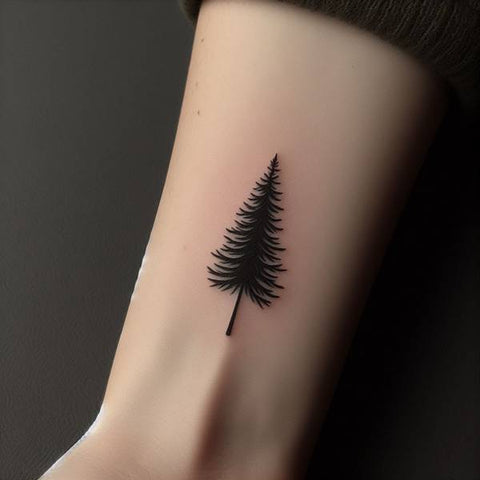 Pine Tree Silhouette Tattoo 2