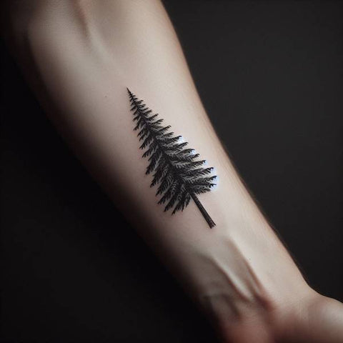 Pine Tree Tattoo On The Forearm 2