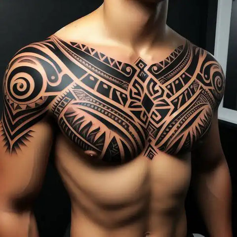 Polynesian Chest Tattoo