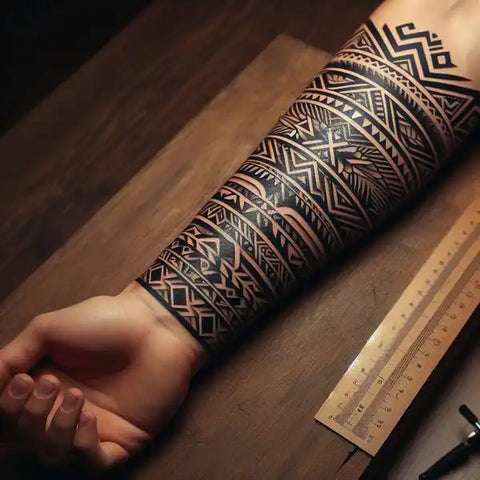 Polynesian Forearm Tattoo 1