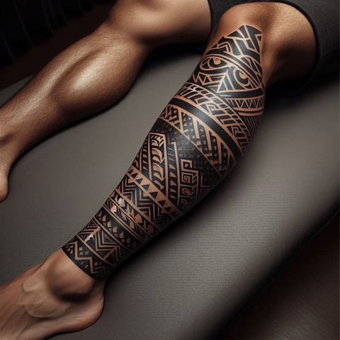 Polynesian Leg Tattoo 2