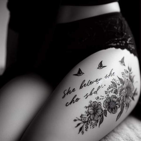 Quote Thigh Tattoo