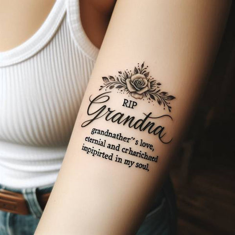 RIP Grandma Handwriting Tattoo 1