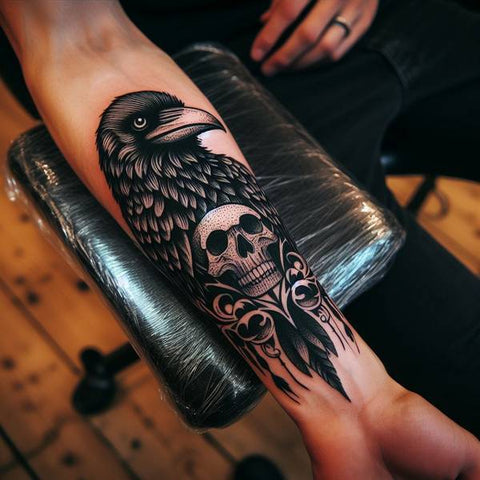 Traditional Raven Tattoo Design