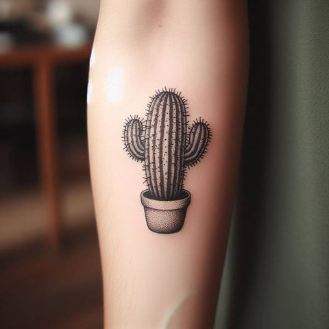 Realistic Cactus Tattoo 2