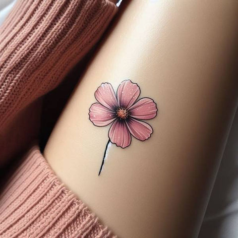 Realistic Cosmos Flower Tattoo 1