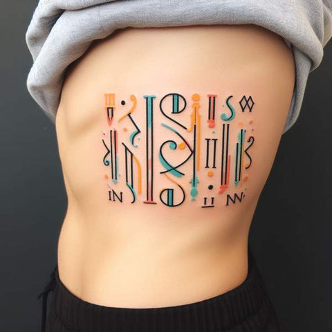 Roman Numerals Rib Tattoo