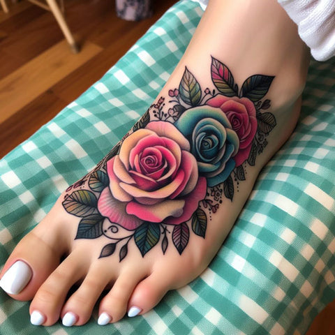 Rose Foot Tattoo