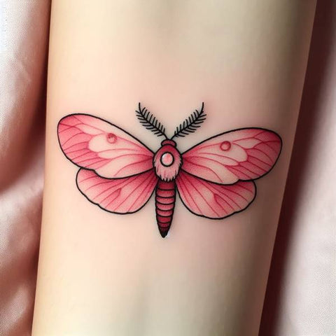 Rosy Maple Moth Tattoo 2