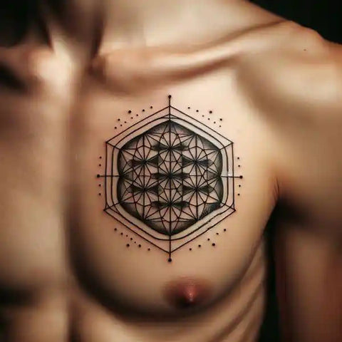 Sacred Geometry Chest Tattoo 2