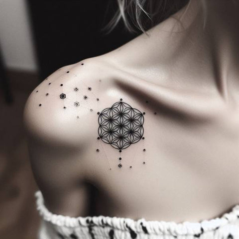 Sacred Geometry Shoulder Tattoo 2