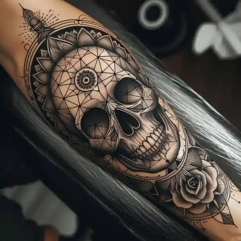 Sacred Geometry Skull Tattoo 1