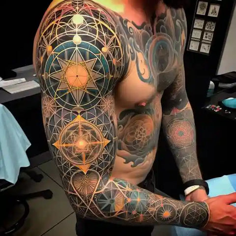 Sacred Geometry Sleeve Tattoo 2