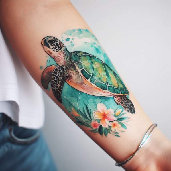 Sea Turtle Forearm Tattoo