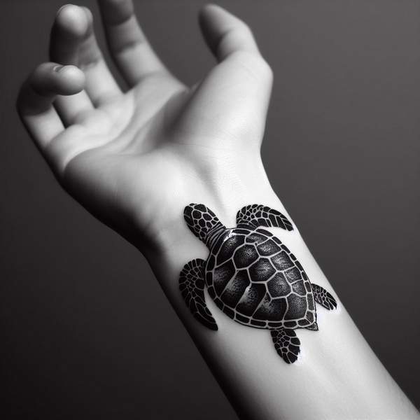 Sea Turtle Tattoo on Wrist 1