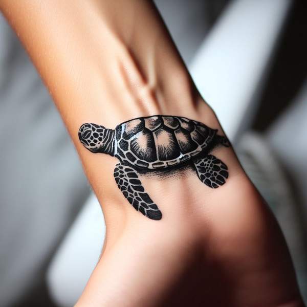 Sea Turtle Tattoo on Wrist 2