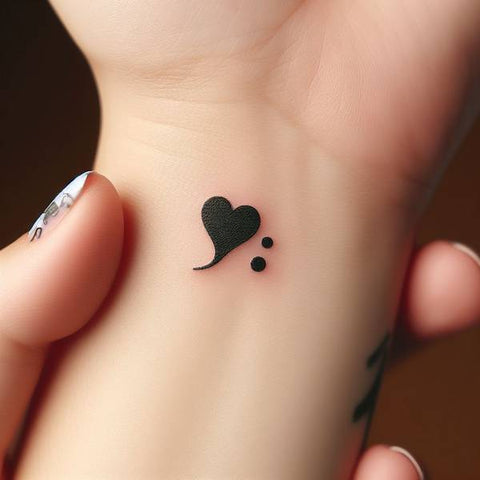 Semicolon Heart Tattoo 1