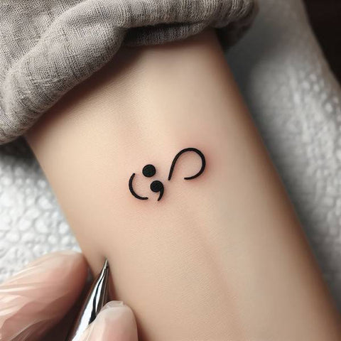 Semicolon Infinity Tattoo