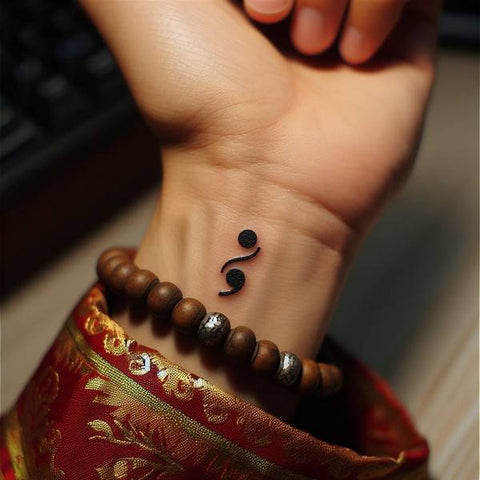 Semicolon Tattoo on Wrist 1