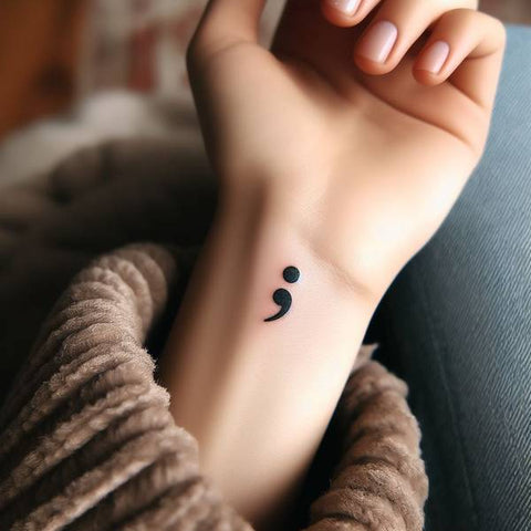 Semicolon Tattoo on Wrist 2