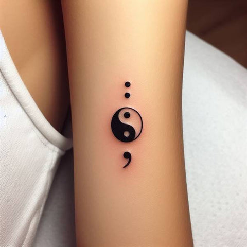 Semicolon Yin Yang Tattoo