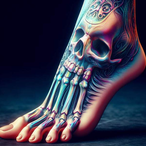 Cool Tattoos for Wrist Foot Tattoo Sticker Black Flame Skeleton Rose Fake  Tatoo Neck Women Men Body Tatto Waterproof Temporary - AliExpress