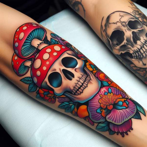 Skull Mushroom Tattoo 3