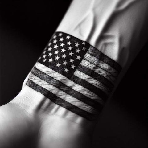 Small American Flag Tattoo 2