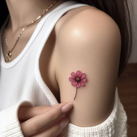 Small Cosmos Flower Tattoo 1