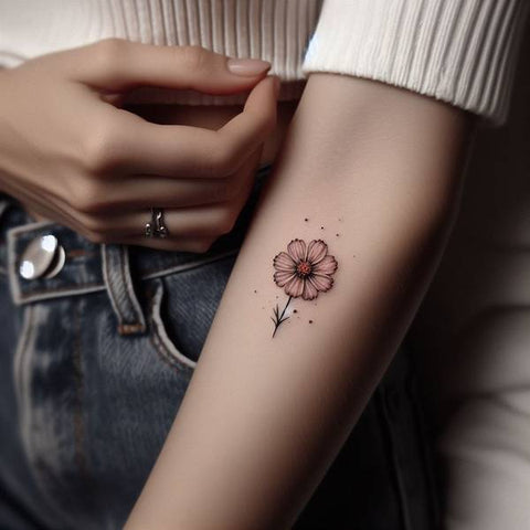 Small Cosmos Flower Tattoo 2